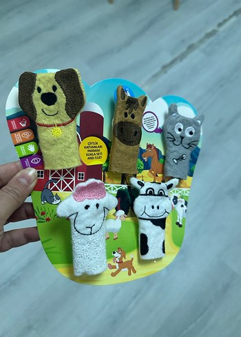 Renkli Çiftlik Hayvanları Parmak Kuklası Seti - Görsel 2