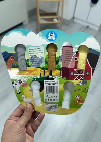 Renkli Çiftlik Hayvanları Parmak Kuklası Seti - Görsel 3