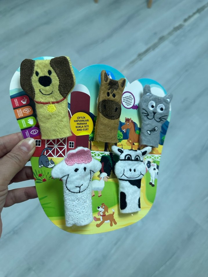Renkli Çiftlik Hayvanları Parmak Kuklası Seti - Görsel 2