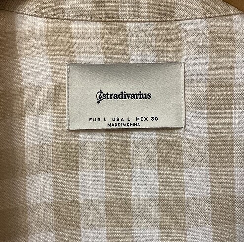 s Beden camel Renk Stradivarius Keten Ceket