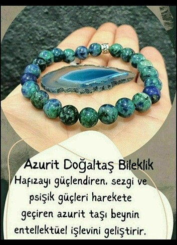 Azurit doğal taş bileklik 8mm 