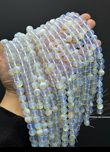 10 mm opal doğal taş dizi