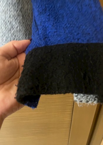 Erkek Mavi Gri Örgü Yün Gömlek - Görsel 2