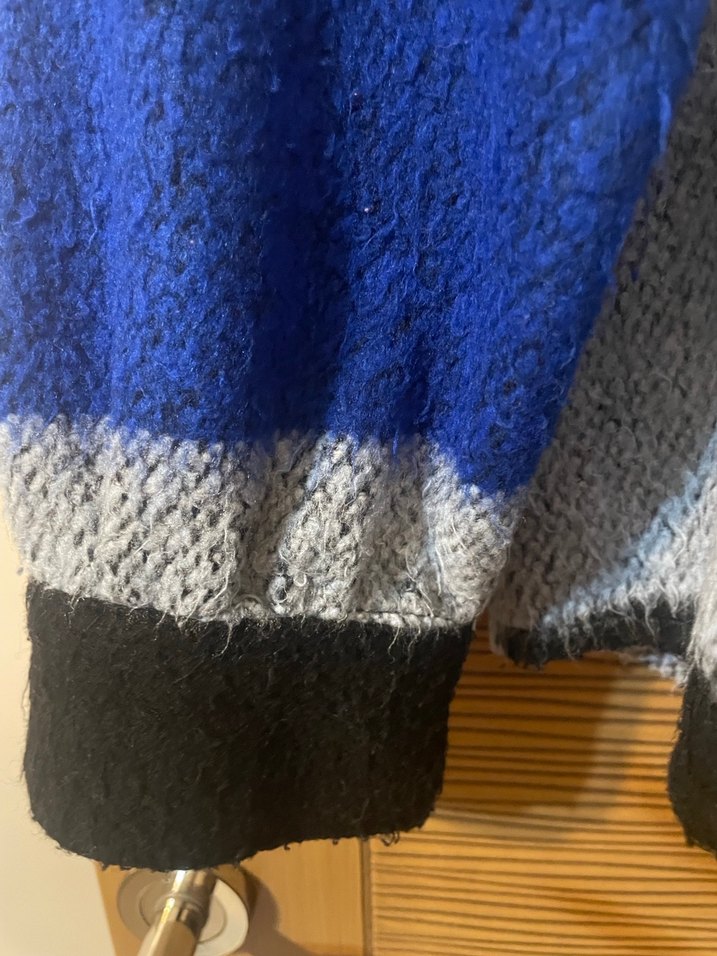 Erkek Mavi Gri Örgü Yün Gömlek - Görsel 4