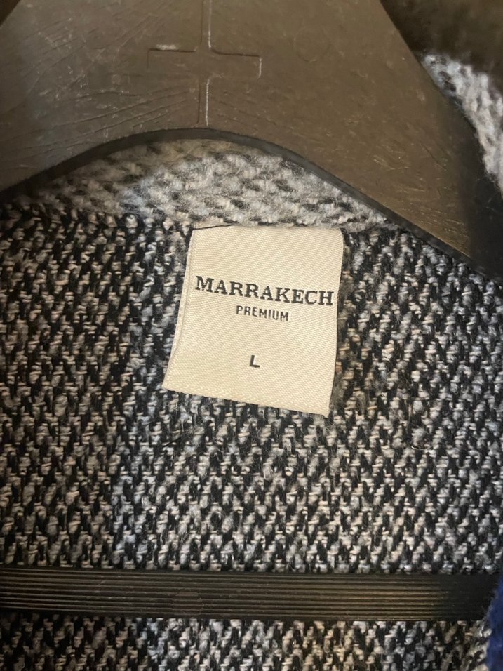 Erkek Mavi Gri Örgü Yün Gömlek - Görsel 3