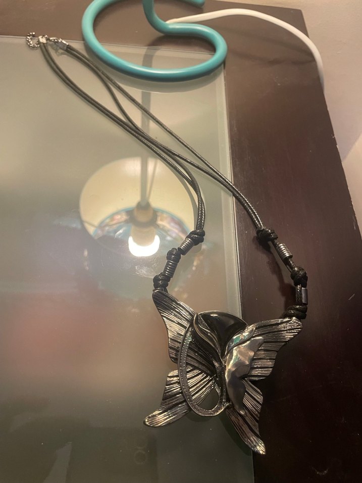 Kelebek Desenli Siyah Bohem Kadın Kolye - Görsel 2