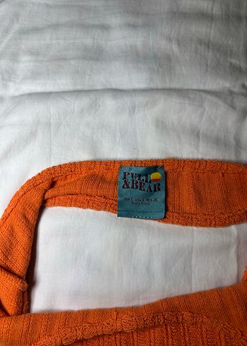 Turuncu Örgü Midi Kolsuz Triko bluz - Görsel 3