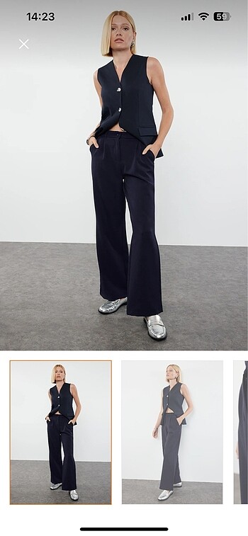 Trendyolmilla siyah wide leg kumaş pantolon