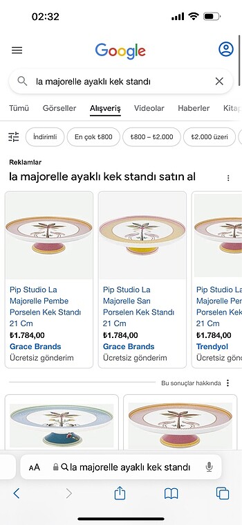  Beden Pip studio şa majorelle ayaklı kek standı