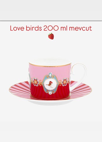 Pip studio Love Birds 200 ml Pembe Fincan Seti