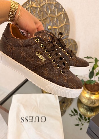 Yüksek Topuklu Kahverengi Deri Spor Ayakkabı - Görsel 2