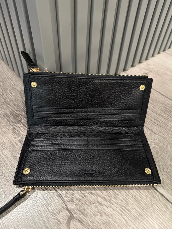 Siyah Fermuarlı Kadın Clutch Cüzdan Vakko cüzdan - Görsel 2