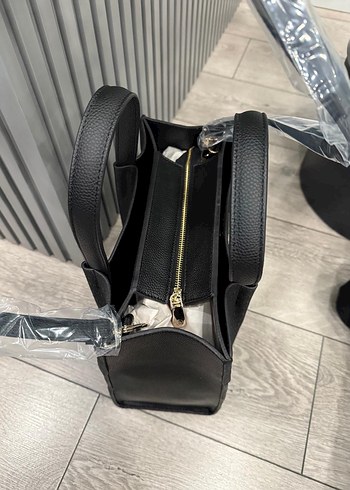 Kahverengi Deri Baskılı Kadın Çanta Vakko çanta - Görsel 4