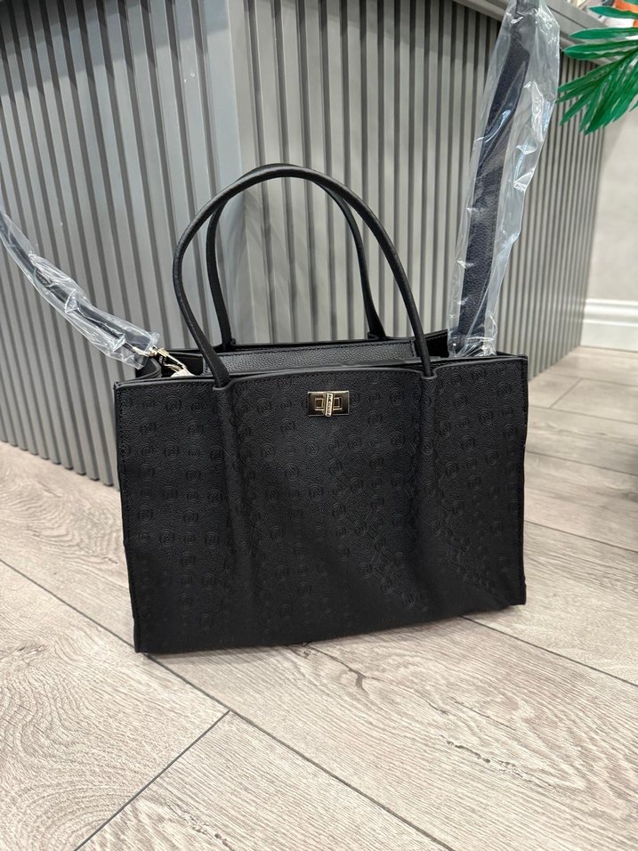 Kahverengi Deri Baskılı Kadın Çanta Vakko çanta - Görsel 5