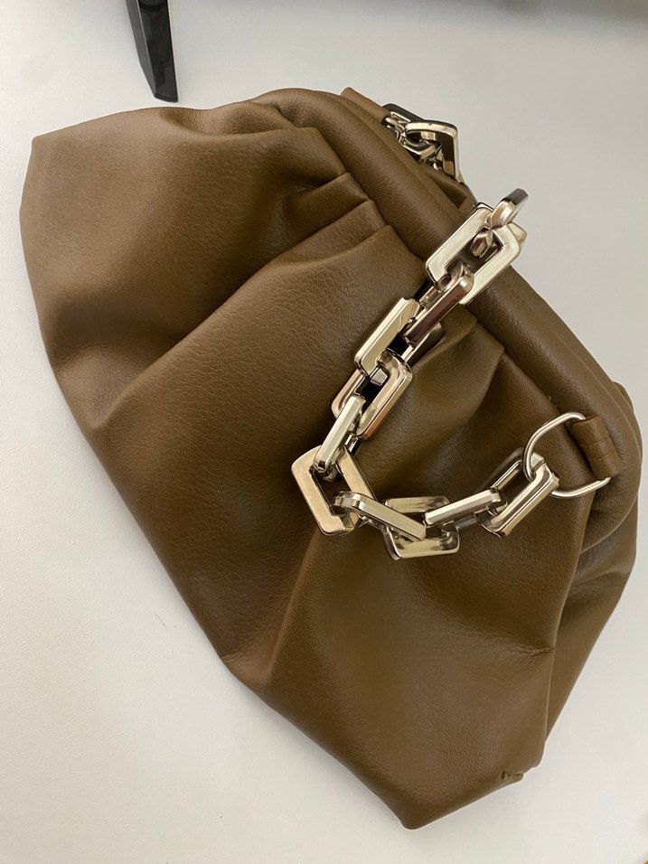 Zincir Detaylı Kahverengi Kadın El Zinciri - Görsel 2