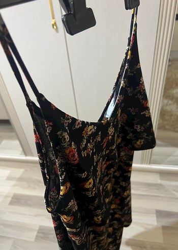 m Beden siyah Renk Düğmeli Siyah Çiçekli Hamile Midi Etek