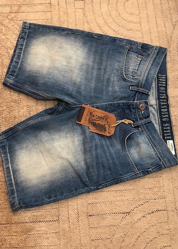 Düğmeli Regular Fit Denim Erkek Şort