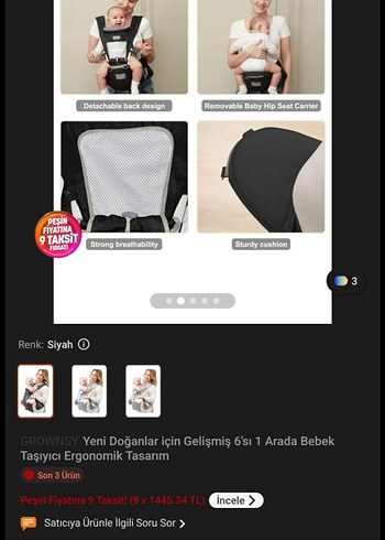 Chicco GROWNSY 6'sı 1 Arada Ergonomik Bebek Taşıyıcı Gri
