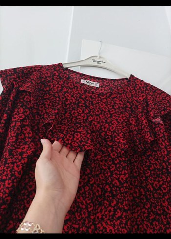 xl Beden bordo Renk Bordo Uzun Kollu Fırfırlı Uzun Elbise