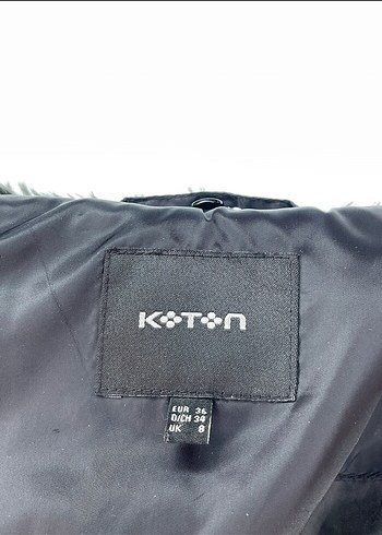 s Beden Koton Siyah Kemerli Midi Kadın Mont