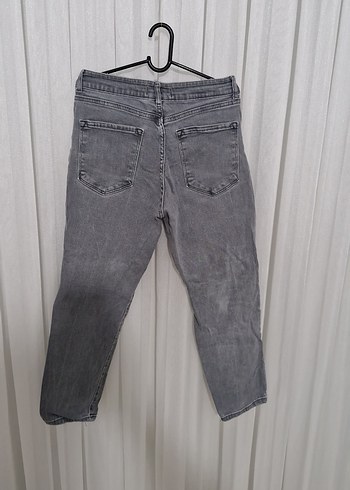 Gri Bol Kesim Kadın Denim Pantolon - Görsel 5