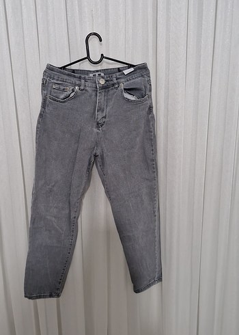 Gri Bol Kesim Kadın Denim Pantolon - Görsel 2