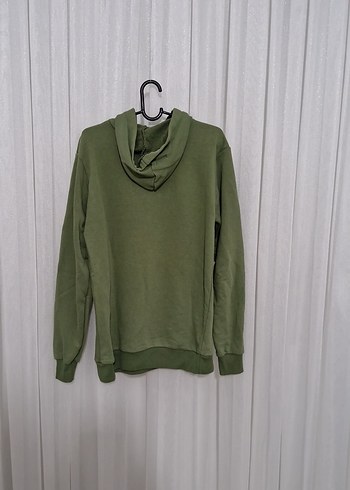 Kadın Haki Kapüşonlu Rahat Sweatshirt - Görsel 4