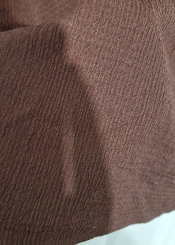 Bohem Kahverengi Kısa Kollu Örme Bluz - Görsel 3