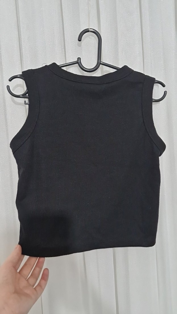 Siyah Kolsuz Kısa Crop Top - Görsel 4