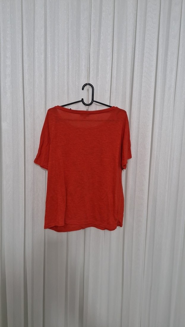 Gri Baskılı Kırmızı Kısa Kollu Tişört - Görsel 3