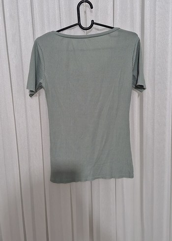 su yeşili Kısa Kollu Kadın Tişört - Görsel 2