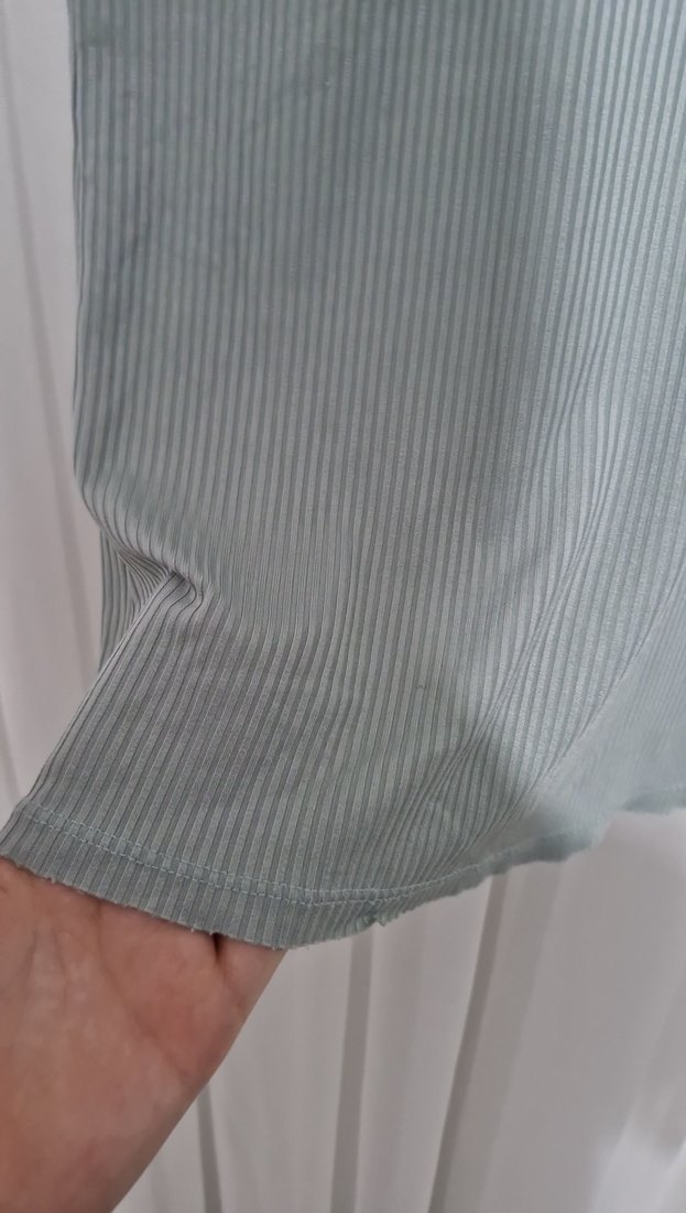 su yeşili Kısa Kollu Kadın Tişört - Görsel 4