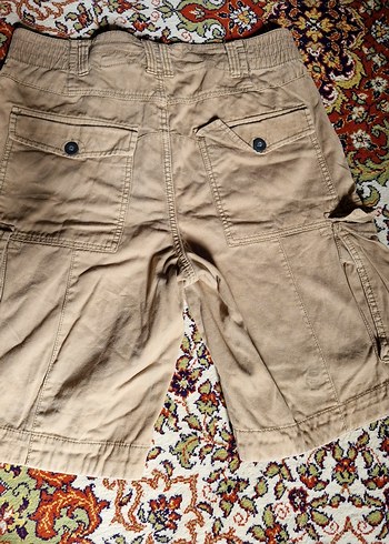 Kemerli Bol Kesim Erkek Kargo Şort vintage - Görsel 6