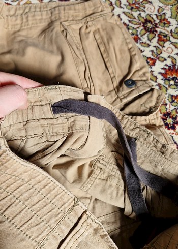 Kemerli Bol Kesim Erkek Kargo Şort vintage - Görsel 8