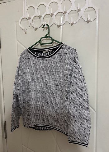xs Beden gri Renk Gri Örgü Kadın Sweatshirt