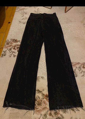 Siyah Kadın Bol Kesim Denim Pantolon - Görsel 2