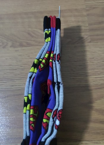 Gri Baskılı Erkek Çorapları Batman Desenli - Görsel 3