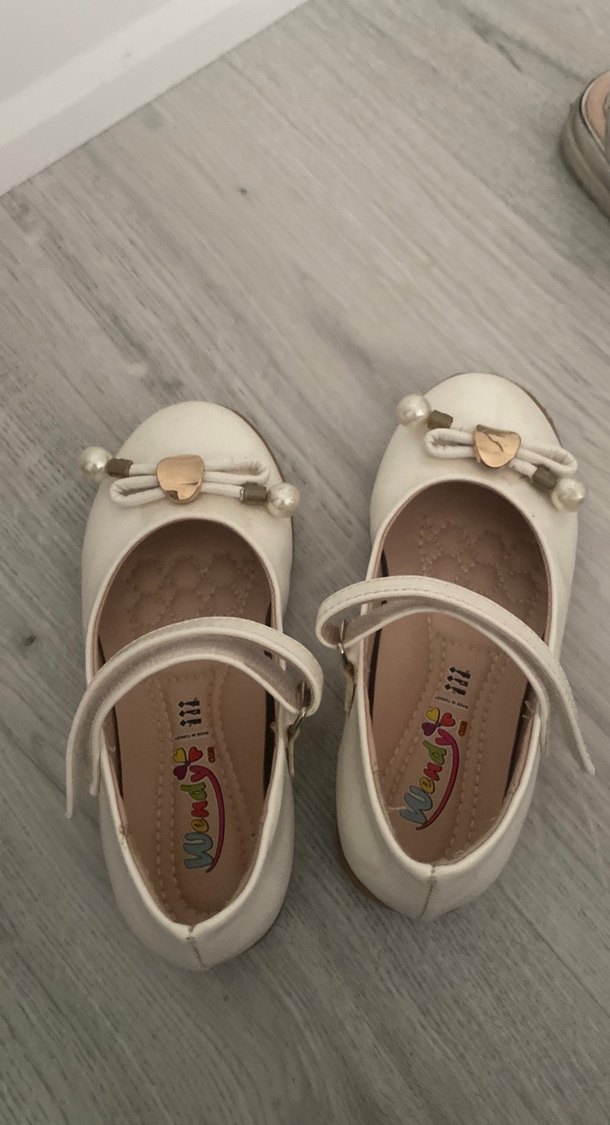 Klasik Beyaz Kız Çocuk Babet Ayakkabı - Görsel 2