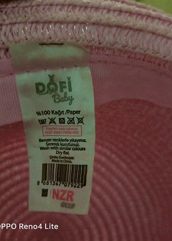 2-3 Yaş, 20 cm Beden pembe Renk Pembe hasır Örgü Çocuk Şapkası