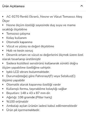 Diğer Temassız ateş ölçer 