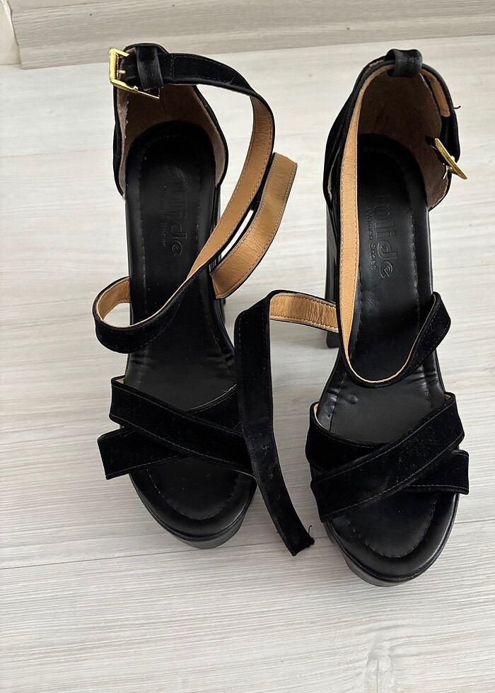 Kalın topuk, spor , süet - Görsel 3