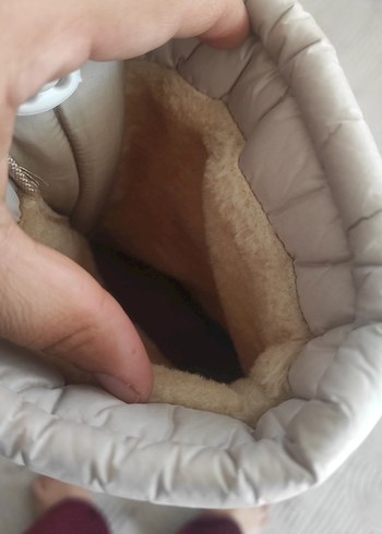 38 Beden beyaz Renk Fermuarlı Gri Kadın Dolgu Topuk Bot