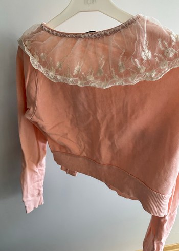 Dantel Yakalı Pembe Kız Bolero - Görsel 3