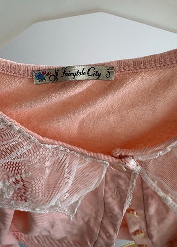 Dantel Yakalı Pembe Kız Bolero - Görsel 2