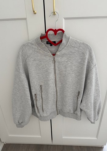 Zara Gri Fermuarlı Kadın Sweatshirt