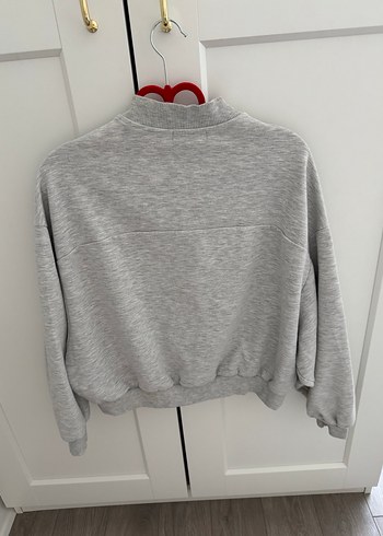 s Beden gri Renk Zara Gri Fermuarlı Kadın Sweatshirt