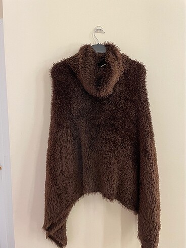 Zara Kahverengi peluş panço