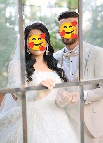 44 Beden beyaz Renk Gelinlik