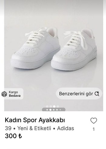 Nike Adidas Beyaz Kadın Spor Ayakkabı Platform