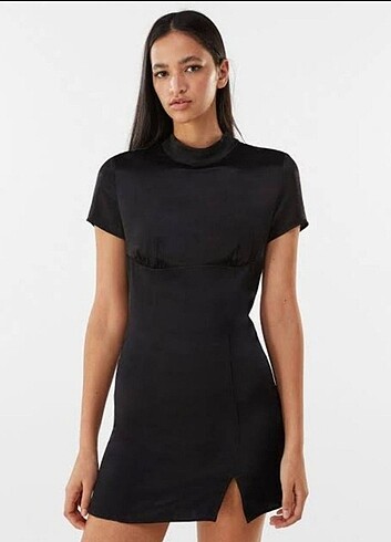 Bershka Bershka siyah saten elbise